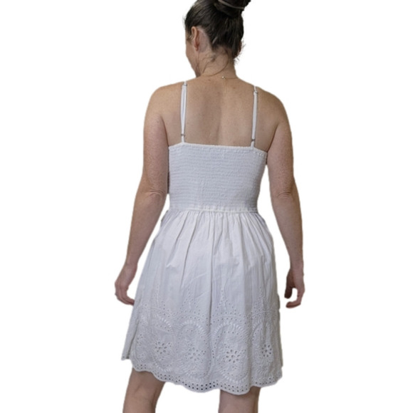 Mini dress White color Cotton Halter dress A&F Size S - Picture 5 of 14